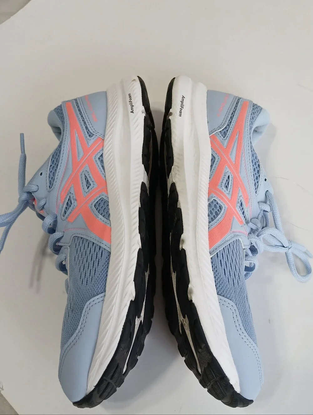 Asics Light Blue Running Sneakers with Coral Accents - Picture 8 of 11